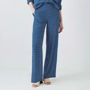 John Lewis Blue Geo Spot Print Trousers